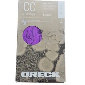 Oreck NWT Vacuum Filtration Bags 6 Pack Purple CC SaniSeal HEPA AK1CC6H